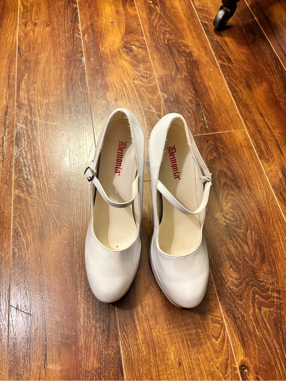 Demonia Dolly-50 White Patent Platform Mary Jane Heels Goth Lolita Pumps